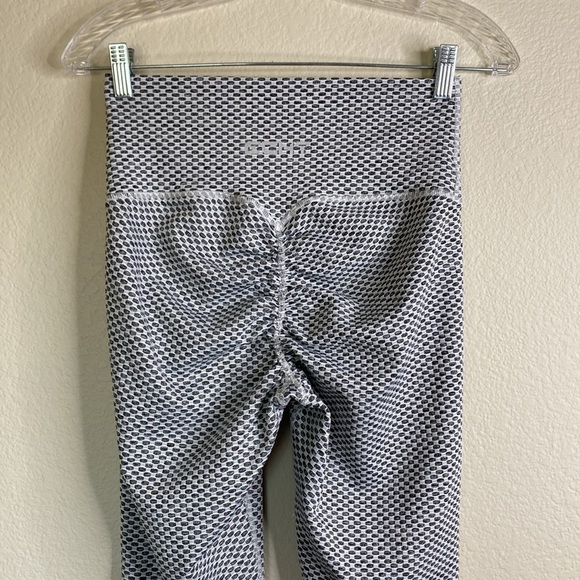 ECHT weave scrunch leggings women’s large grey white ruched - Picture 5 of 7